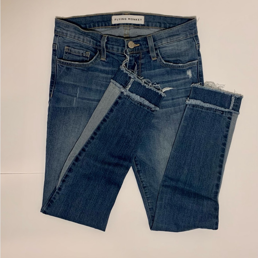 Flying Monkey Mid Rise Ankle Skinny Released Hem Size 25 Womens